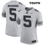 Youth NCAA Ohio State Buckeyes Baron Browning #5 College Stitched Authentic Nike Gray Football Jersey HQ20M54UB